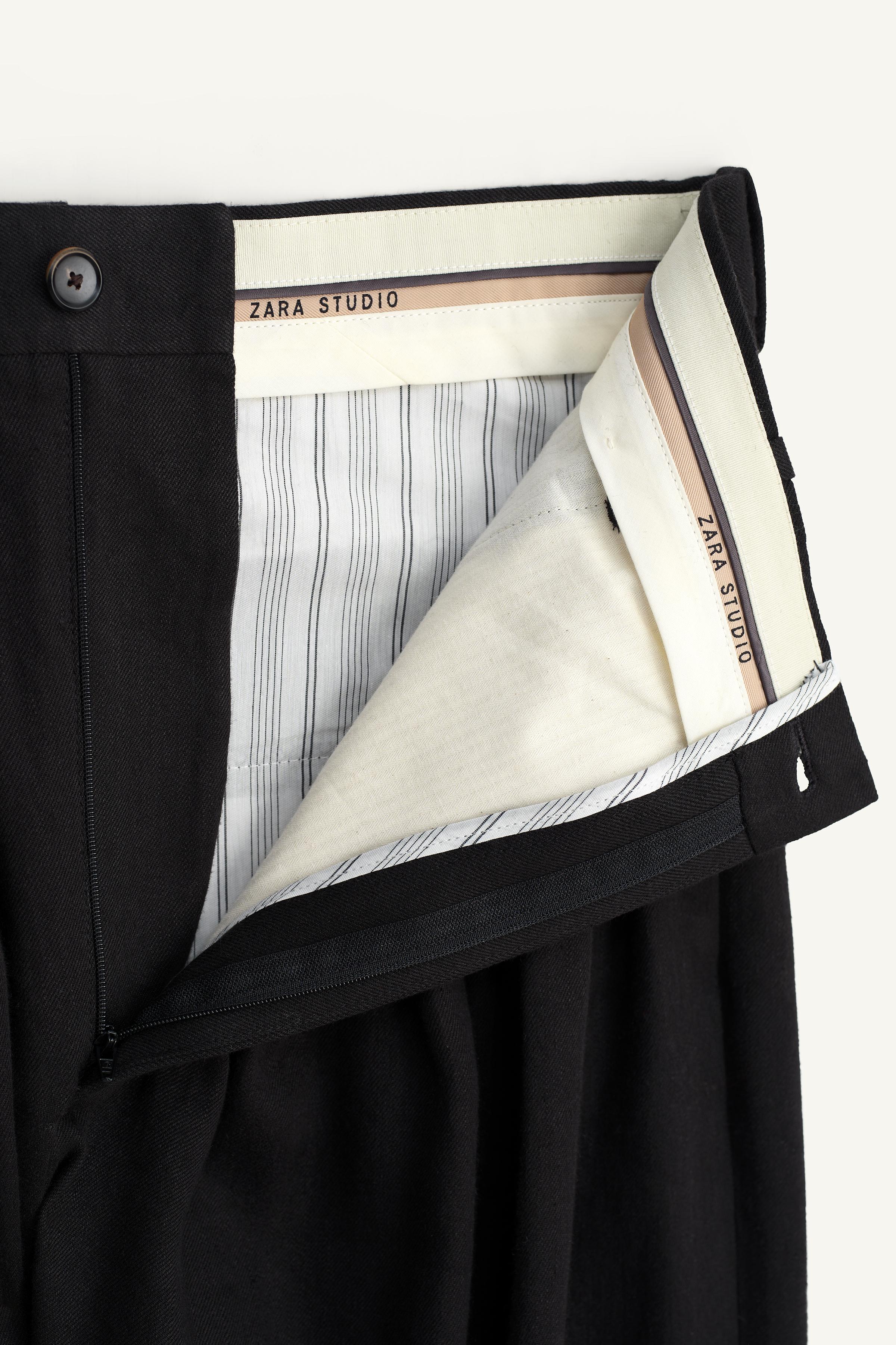 LINEN - LYOCELL PLEATED SUIT PANTS